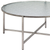 41" Silver Glass and Steel Round Coffee Table