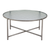 41" Silver Glass and Steel Round Coffee Table