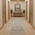12' Ivory Black And Taupe Medallion Distressed Runner Rug With Fringe