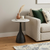 20" Black Marble Round End Table