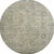 8' Taupe And Beige Oriental Washable Round Rug With UV Protection