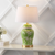 30" Green And Gold Novelty Table Lamp With Empire Shade