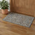 3' X 5' Navy Blue Yellow And Ivory Oriental Distressed Area Rug With Fringe