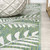8' Cream And Green Floral Indoor Outdoor Runner Rug