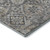 8' Gray And Silver Oriental Washable Round Rug With UV Protection