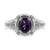 .925 Sterling Silver Prong Set Natural Oval Shape 9X7 MM Purple Amethyst Solitaire and Diamond Accent Ring (I-J Color, I1-I2 Clarity)