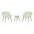 Solid Pale Green Saucer Outdoor Chairs and Table Set