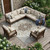 8' X 10' Gray And Ivory Floral Medallion Washable Indoor Outdoor Area Rug