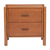22" Brown Solid Wood Pedestal End Table With Two Drawers