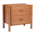22" Brown Solid Wood Pedestal End Table With Two Drawers