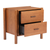 22" Brown Solid Wood Pedestal End Table With Two Drawers