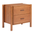 22" Brown Solid Wood Pedestal End Table With Two Drawers