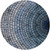 8' Denim Blue And Blue Round Geometric Washable Indoor Outdoor Area Rug