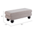 46" Gray and Black Fabric and Solid Wood Upholstered Bench