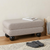 46" Gray and Black Fabric and Solid Wood Upholstered Bench