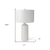 31" White Round Bedside Lamp With Drum Shade