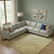 9' X 12' Wheat And Gold Striped Washable Area Rug With UV Protection