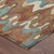 9' X 12' Orange And Teal Blue Abstract Washable Indoor Outdoor Area Rug