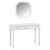 39" White Wood Mirrored Three Drawer Vanity Table