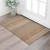3' X 5' Rust And Ivory Striped Washable Area Rug With UV Protection