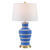 29" Blue Gold And Beige Urn Bedside Lamp With Empire Shade