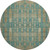 8' Teal And Beige Moroccan Washable Round Rug With UV Protection