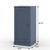 17" French Blue Solid Wood Free Standing Single Door Linen Cabinet