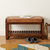 32" Brown Solid Wood Storage Bench With Cabinet