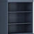 72" French Blue Solid Wood Adjustable Six Tier Library Bookcase with Two Doors
