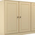 64" Yellow Solid Wood Enclosed Storage TV Stand