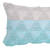 14" X 36" Blue And White Lumbar Geometric Cotton Throw Pillow Cover with Texture