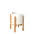 Cylinder Planter with Wood Stand 