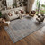 12' X 15' Gray Blue and Red Oriental Power Loom Worn Faded Area Rug With Fringe