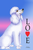 Poodle White- Tomoyo Pitcher Love  Garden Flag 