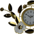 40" Gold And White Metal Silent Analog Floral Novelty Wall Clock