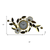 40" Gold And White Metal Silent Analog Floral Novelty Wall Clock