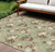 8' X 10' Artichoke Green Brown And Beige Stars Washable Indoor Outdoor Area Rug
