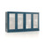 64" Teal Blue Solid Wood Sideboard With Four Glass Doors