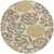 8' Beige And Ivory Round Floral Washable Indoor Outdoor Area Rug