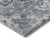10' X 14' Blue Ivory And Gray Floral Medallion Distressed Washable Area Rug With UV Protection