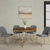 46" Brown and Gold Solid Wood and Metal Trestle Base Round Top Dining Table