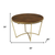 46" Brown and Gold Solid Wood and Metal Trestle Base Round Top Dining Table