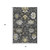 5' X 8' Graphite Ivory And Gold Floral Medallion Distressed Washable Area Rug With UV Protection