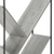 60" Gray Metal and Wood Five Tier Geometric Bookcase