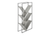 60" Gray Metal and Wood Five Tier Geometric Bookcase