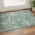 3' X 5' Teal And Beige Abstract Washable Area Rug With UV Protection