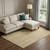 9' X 12' Wheat Gray And Gold Striped Washable Area Rug With UV Protection