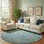 8' Teal And Blue Oriental Washable Round Rug With UV Protection