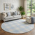 8' Sky Blue And Ivory Plaid Washable Round Rug With UV Protection