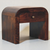 16" Walnut Solid Wood Round One Drawer Nightstand